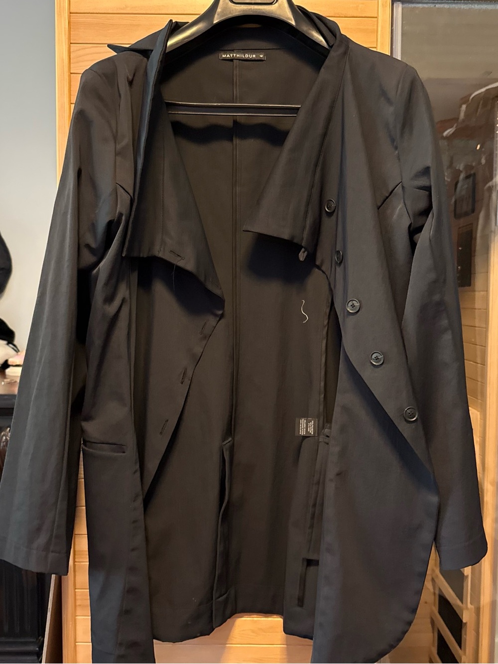 Matthildur Black Lightweight Trench Coat for Women